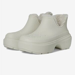 Crocs Stomp Lined Shorty Boots – White, Size 10– slightly used